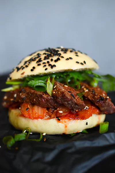 Korean Beef Bao Burger | Szechuan Teriyaki Sauce