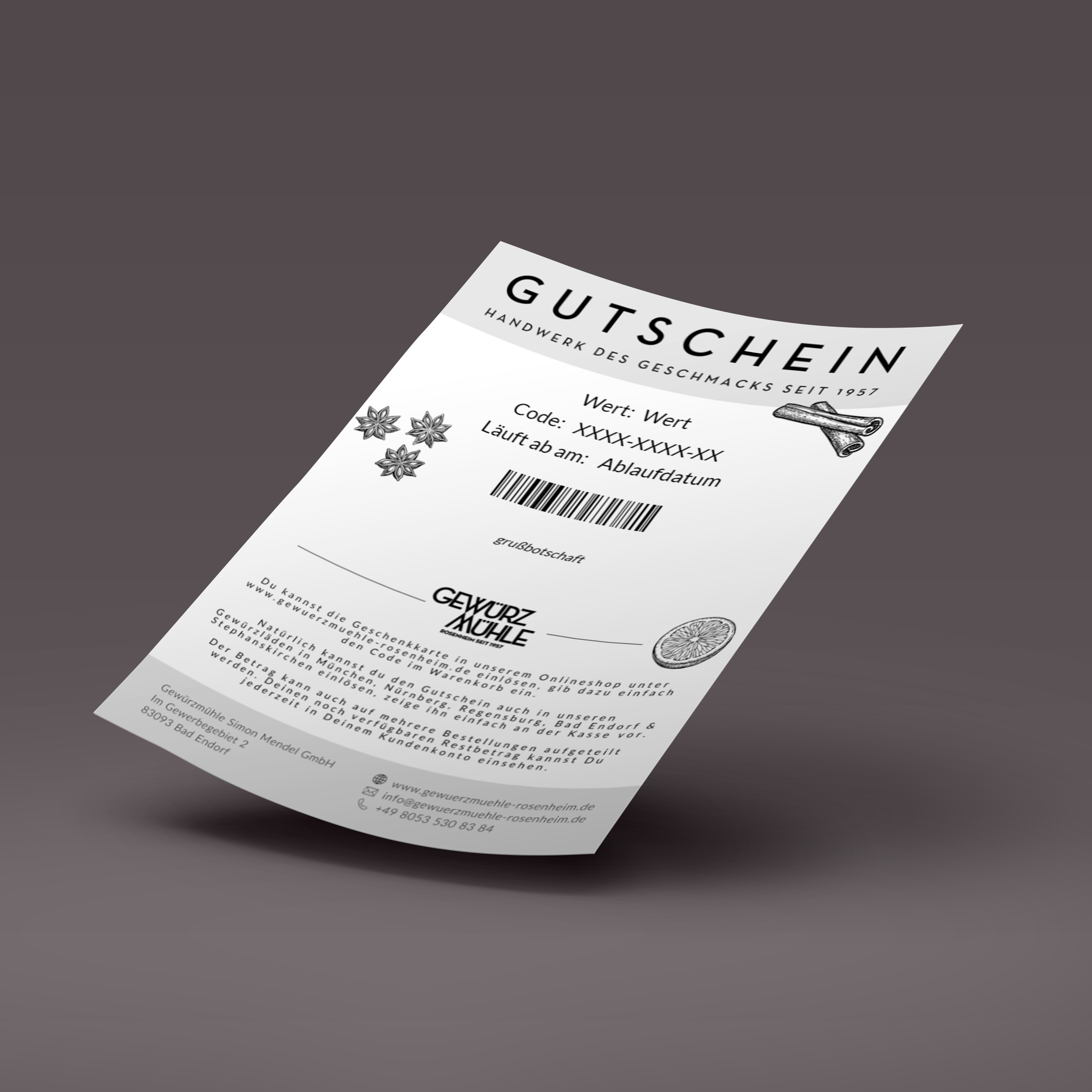 Geschenkgutschein Motiv: Frohe Weihnachten