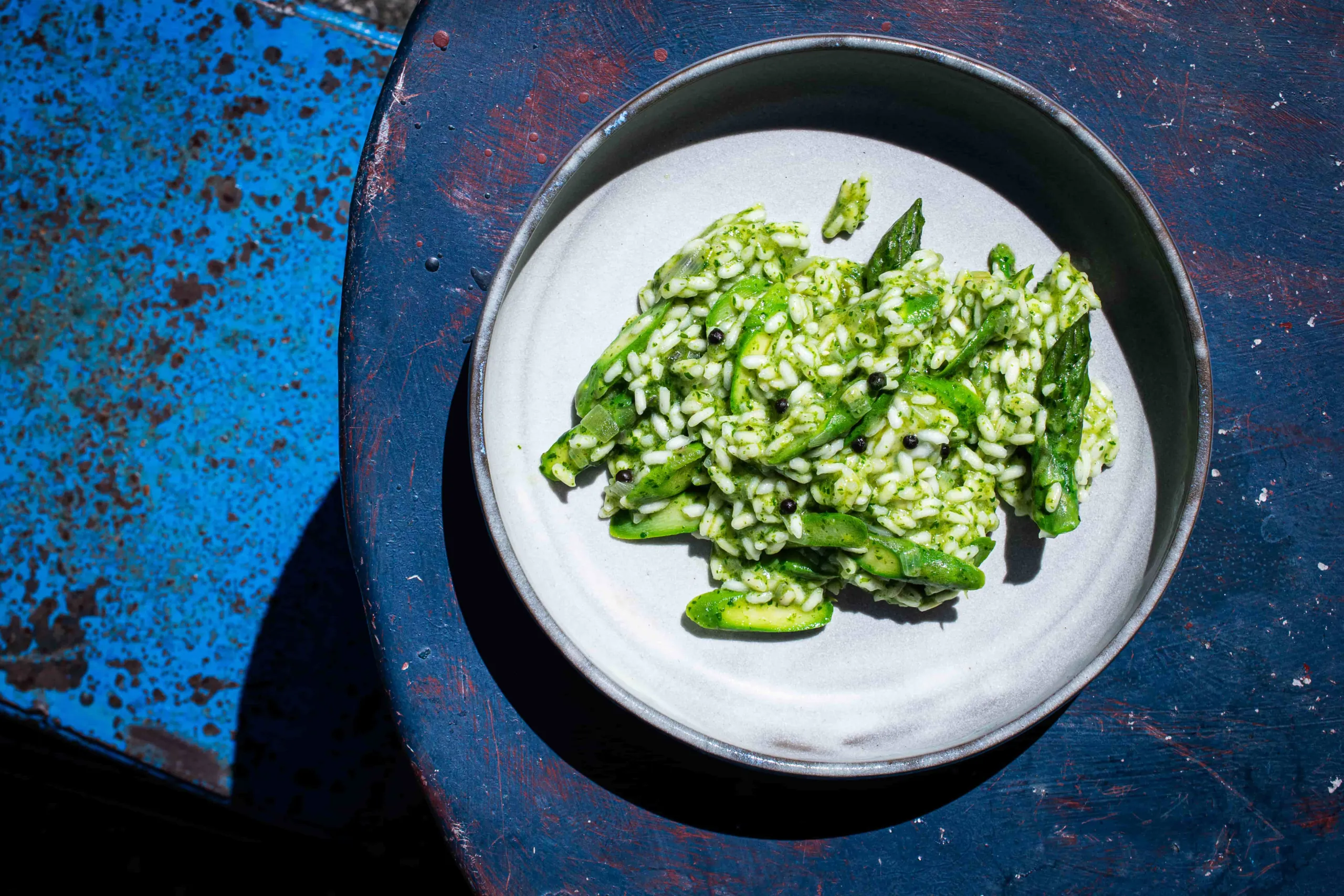 Bärlauchrisotto | Grüner Spargel | Fermentierter Pfeffer