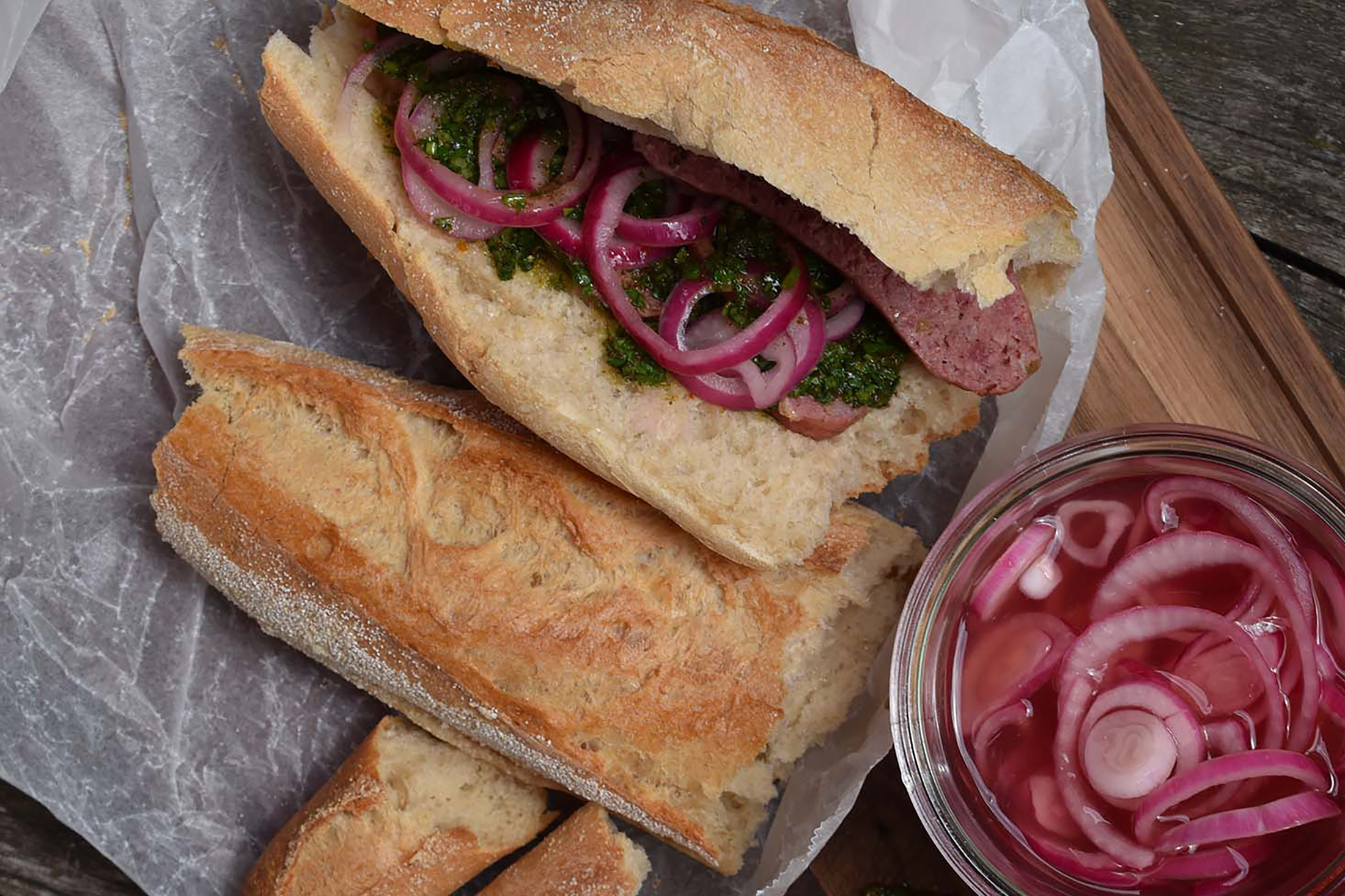 Choripán | Chorizo Sandwich | Chimichurri