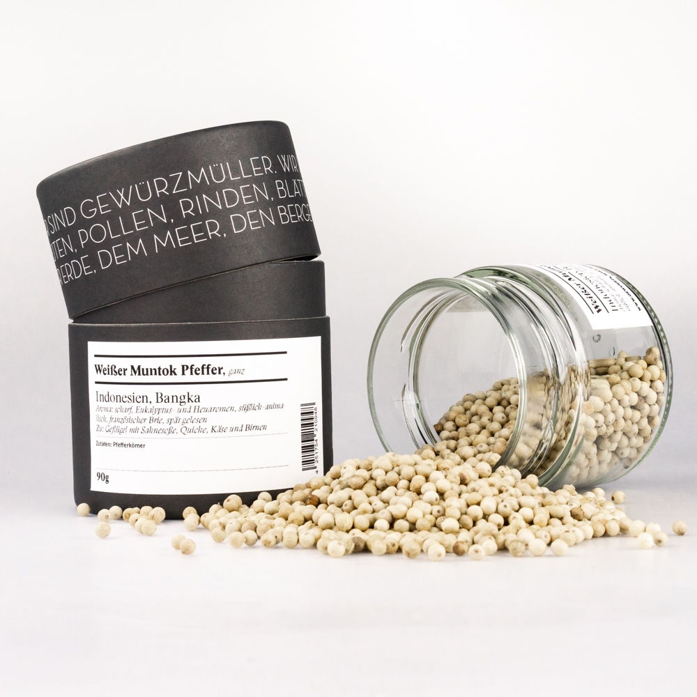 Weisser Muntok Pfeffer, Indonesien, ganz Weisser Muntok Pfeffer, Indonesien, ganz
