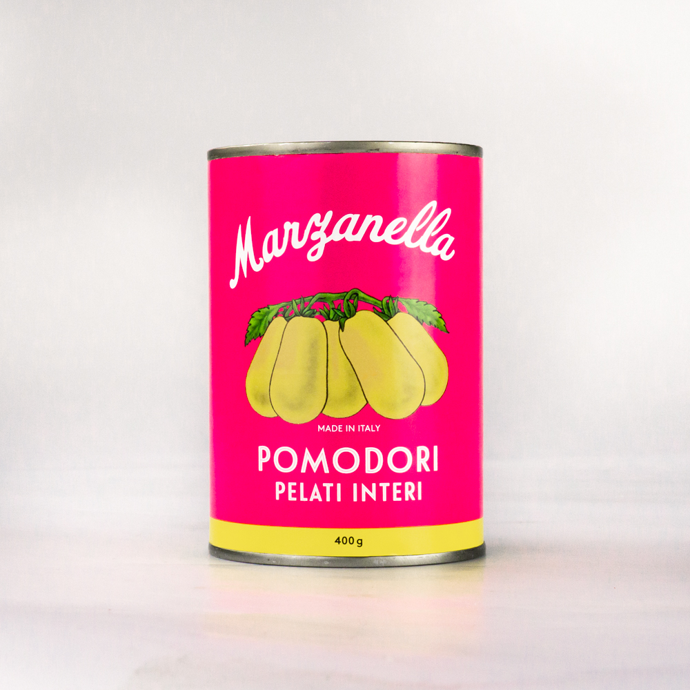 Pomodori Marzanella, gelbe Tomaten, ganz & geschält