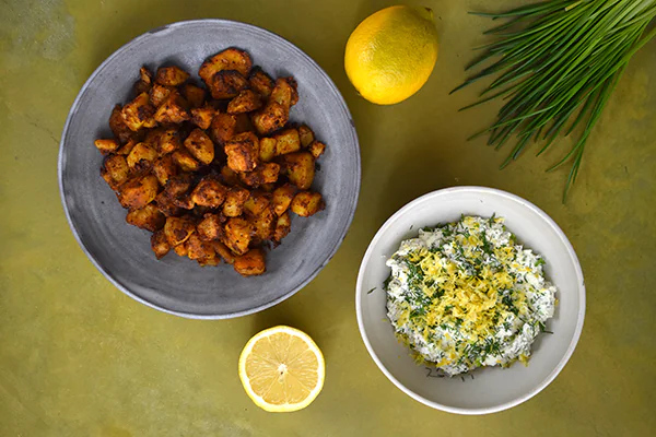 Crispy Cajun Spiced Potatoes | Kräuterquark