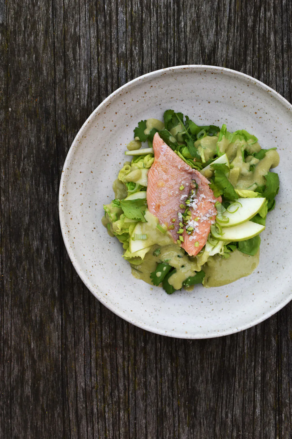 Seesaibling | Kopfsalat | Wasabi Dressing | Snofnugg Salzflocken
