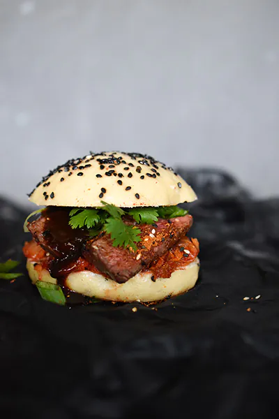 Korean Beef Bao Burger | Szechuan Teriyaki Sauce