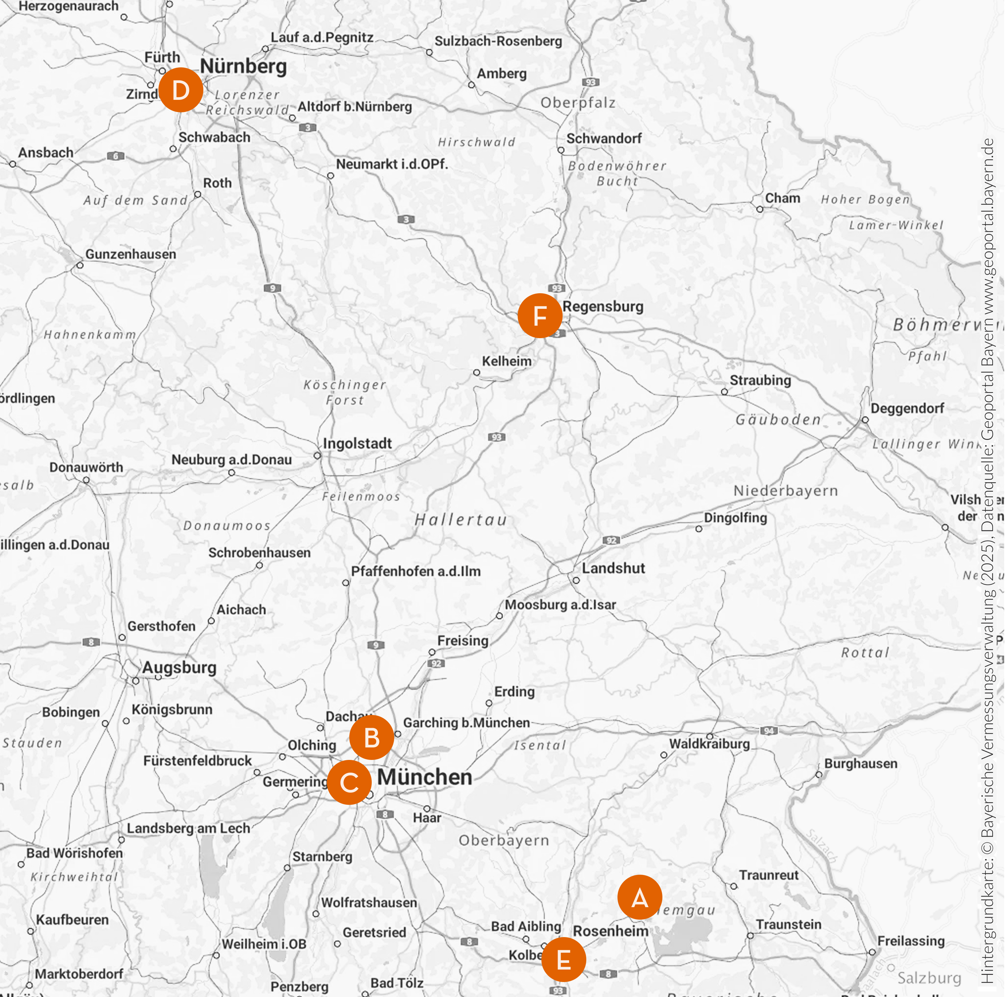 Karte mit Standorten