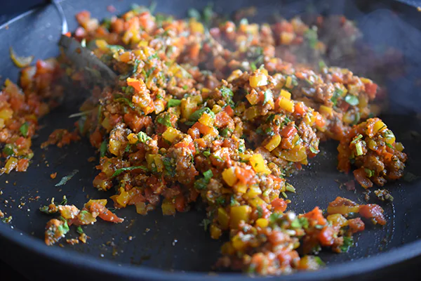 Gratinierte Auberginen | Hackfleisch | Feta | Dukkah