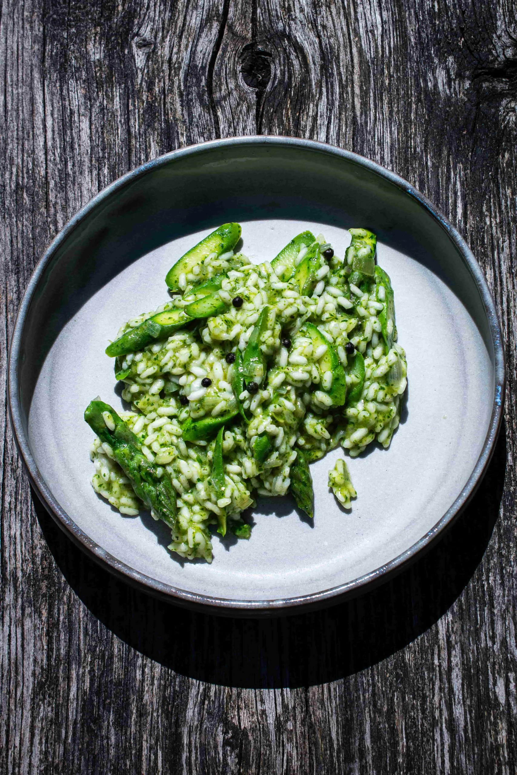 Bärlauchrisotto | Grüner Spargel | Fermentierter Pfeffer