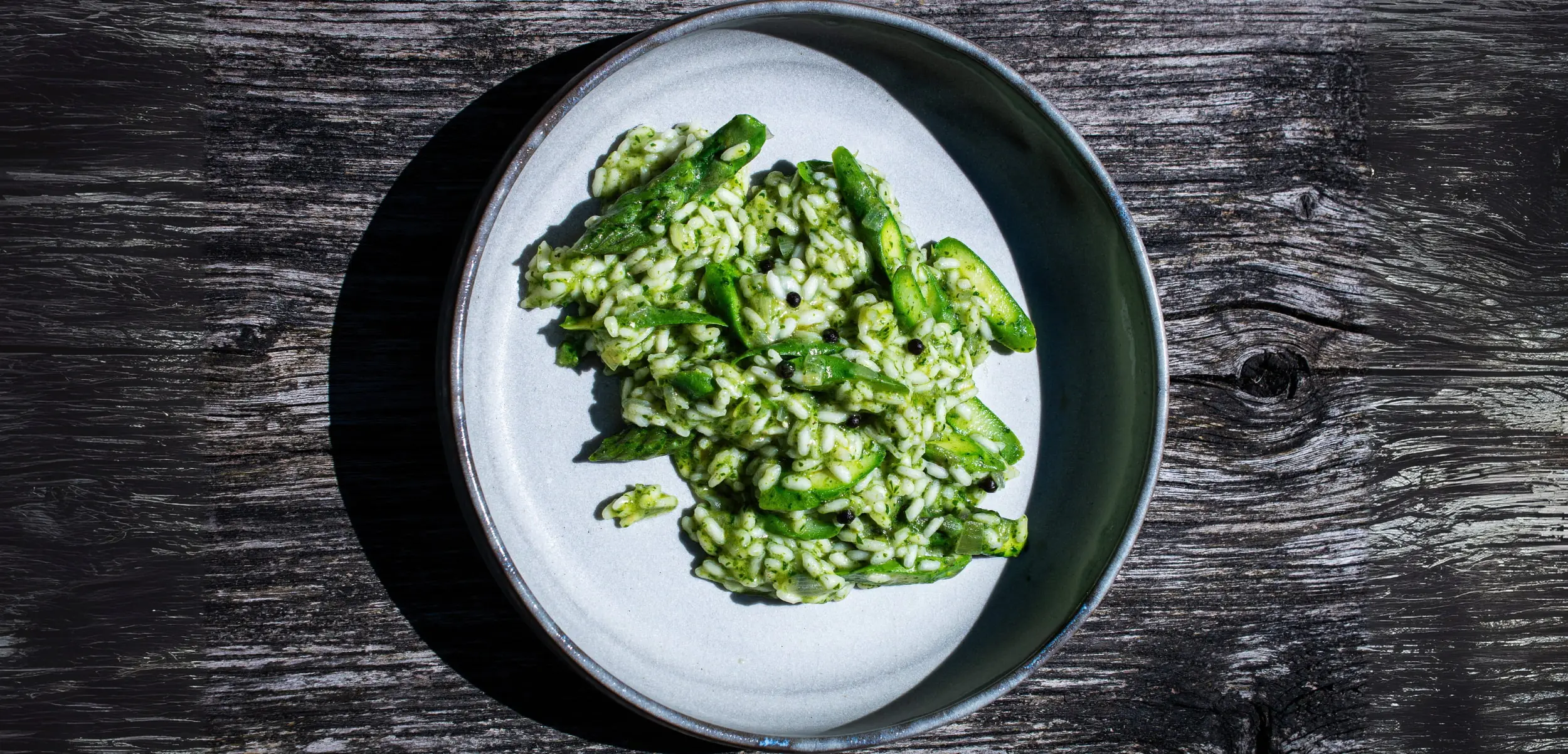 Bärlauchrisotto | Grüner Spargel | Fermentierter Pfeffer