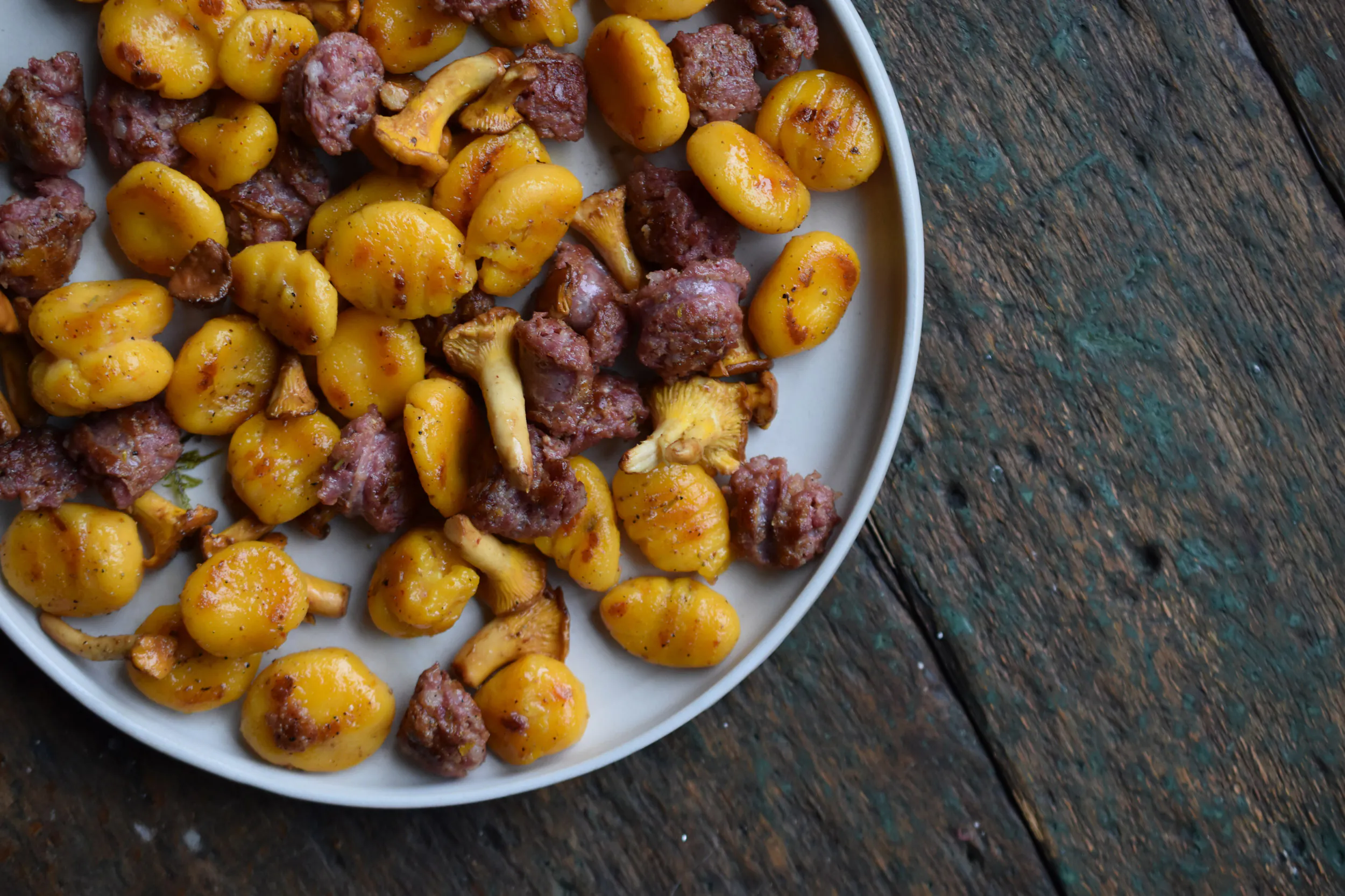 Kürbis-Gnocchi | Salsiccia | Pfifferling | Fresh Fish Seasoning