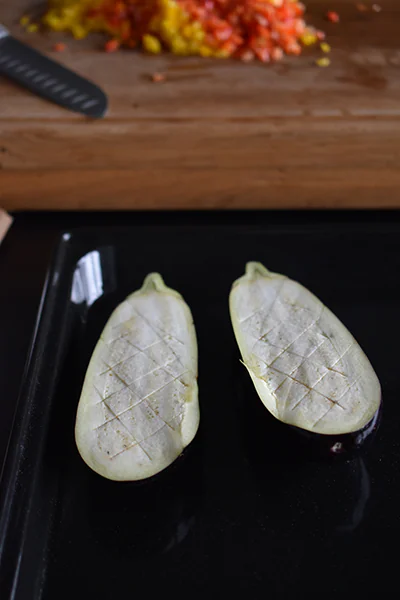 Gratinierte Auberginen | Hackfleisch | Feta | Dukkah