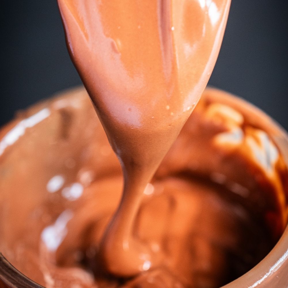 Detailaufnahme Haselnuss-Schokoladencreme