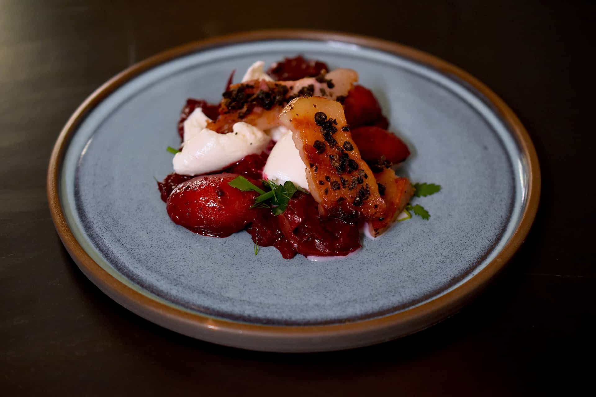 Rote Bete Kartoffelsalat | Mozzarella | Fermentierter Pfeffer