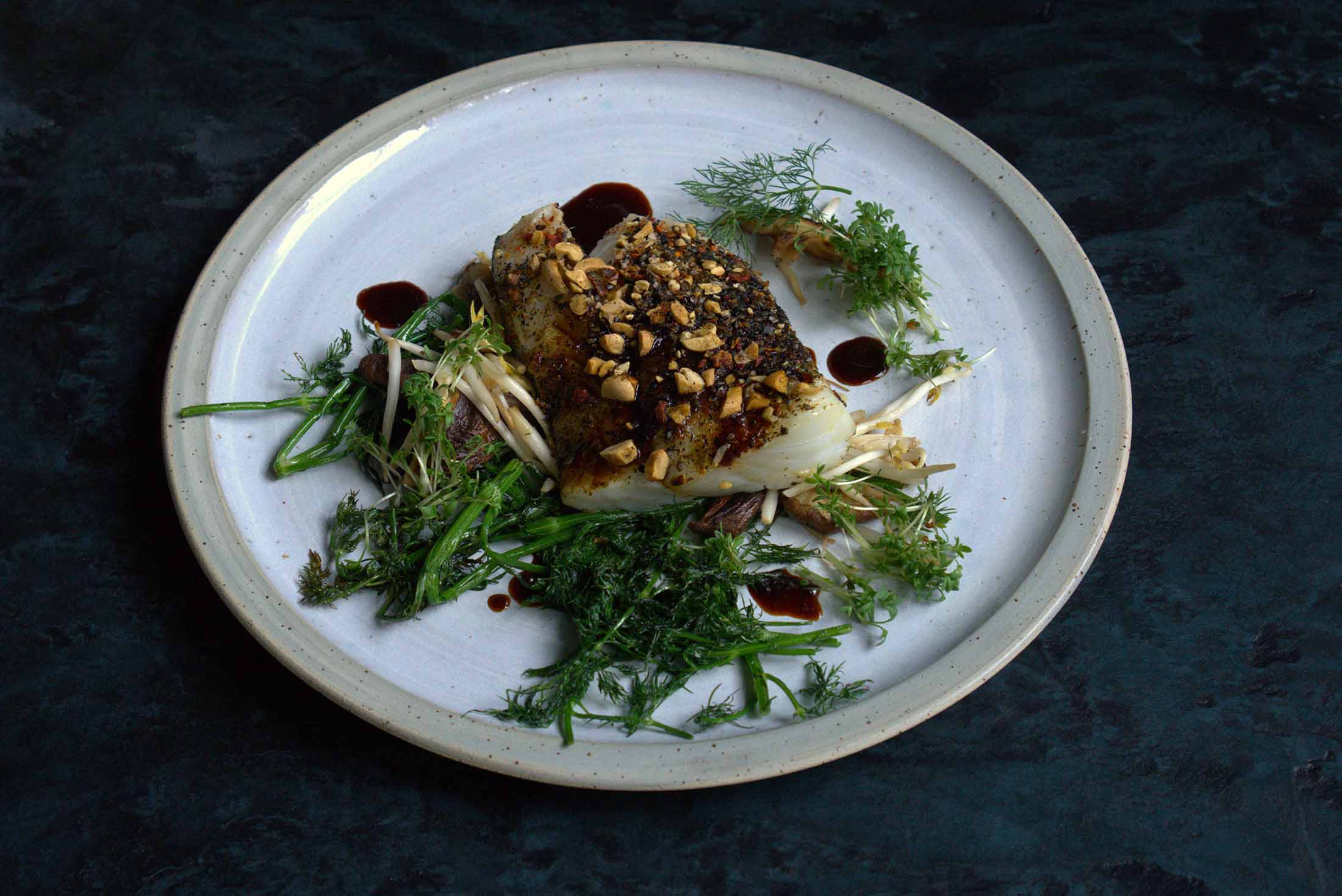 Kabeljau | Shichimi Togarashi | Szechuan Teriyaki Sauce
