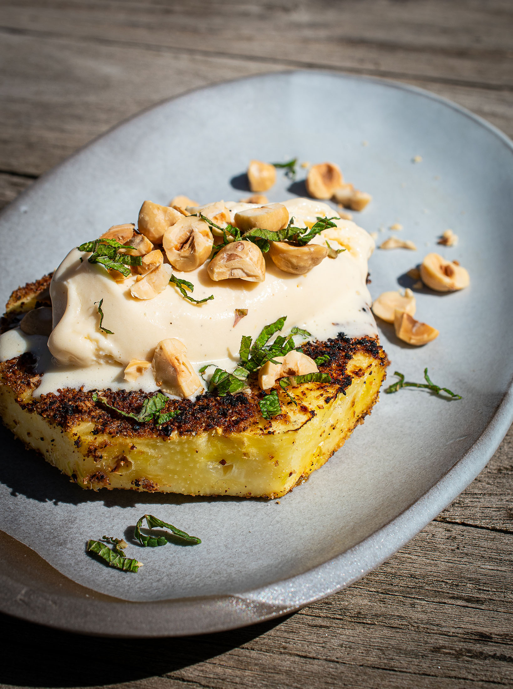 Gegrillte Ananas mit Vanilleeis | Honeyballs Dessert Rub