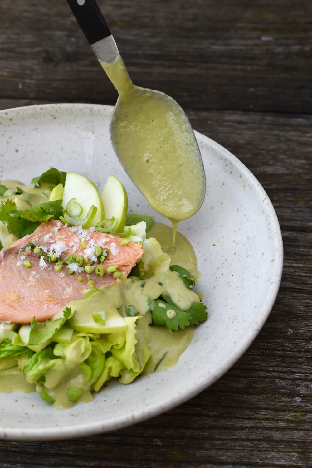 Seesaibling | Kopfsalat | Wasabi Dressing | Snofnugg Salzflocken