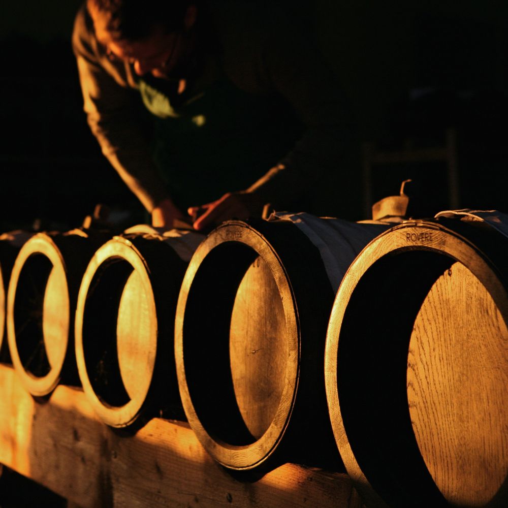 Balsamico Aceto Tradizionale D.O.P. Gold Label, 25 Jahre Balsamico Moodbild mit Fässern