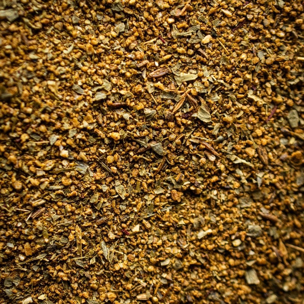 Detailaufnahme Paella Gewuerz