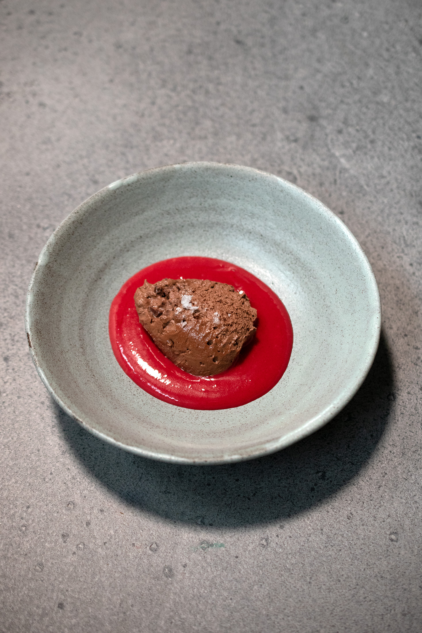 Mousse au chocolat | Himbeere | Olivenöl | Snofnugg Schneeflockensalz