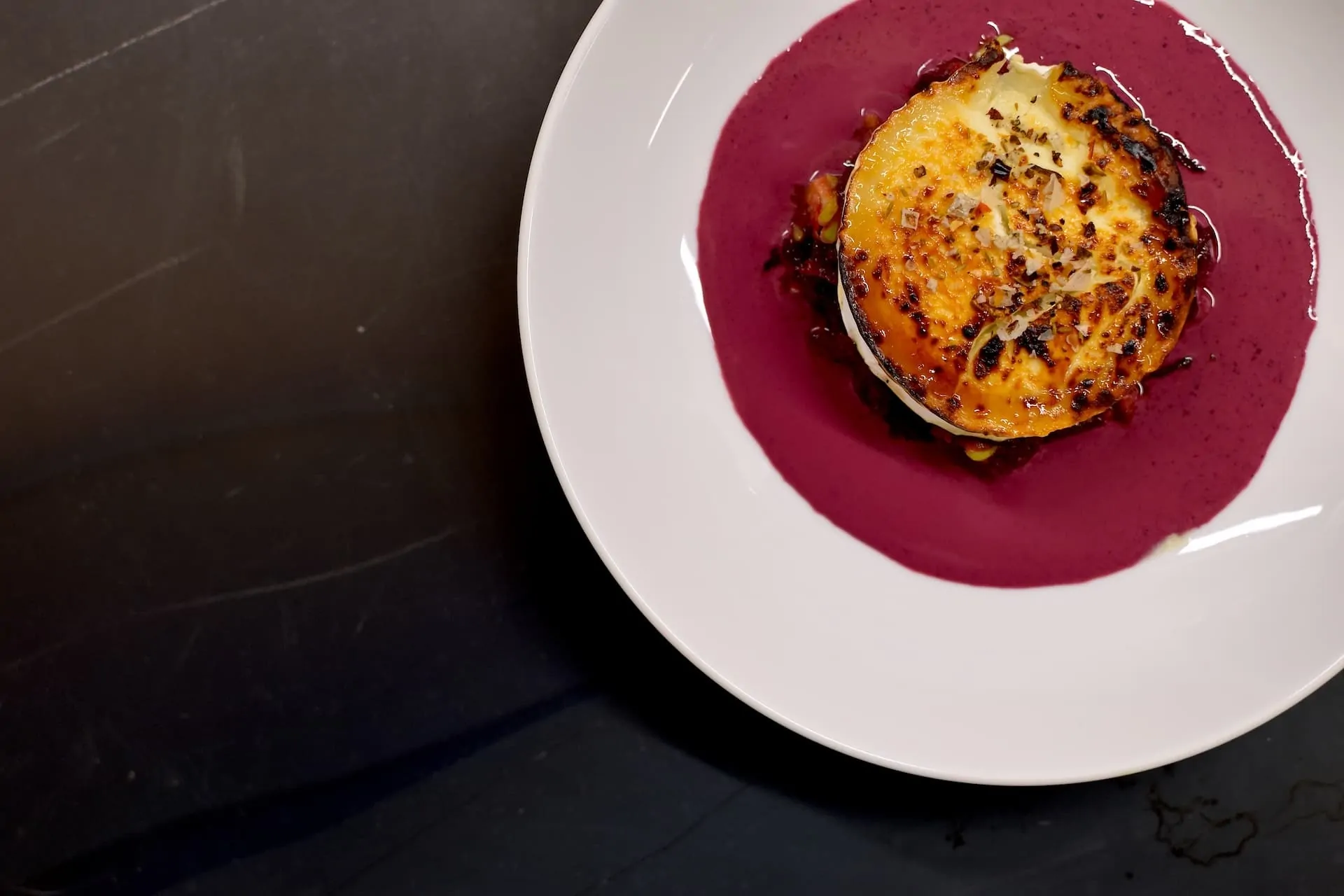 Purple Curry | Gratinierter Ziegenkäse | Rote Beete | Apfel