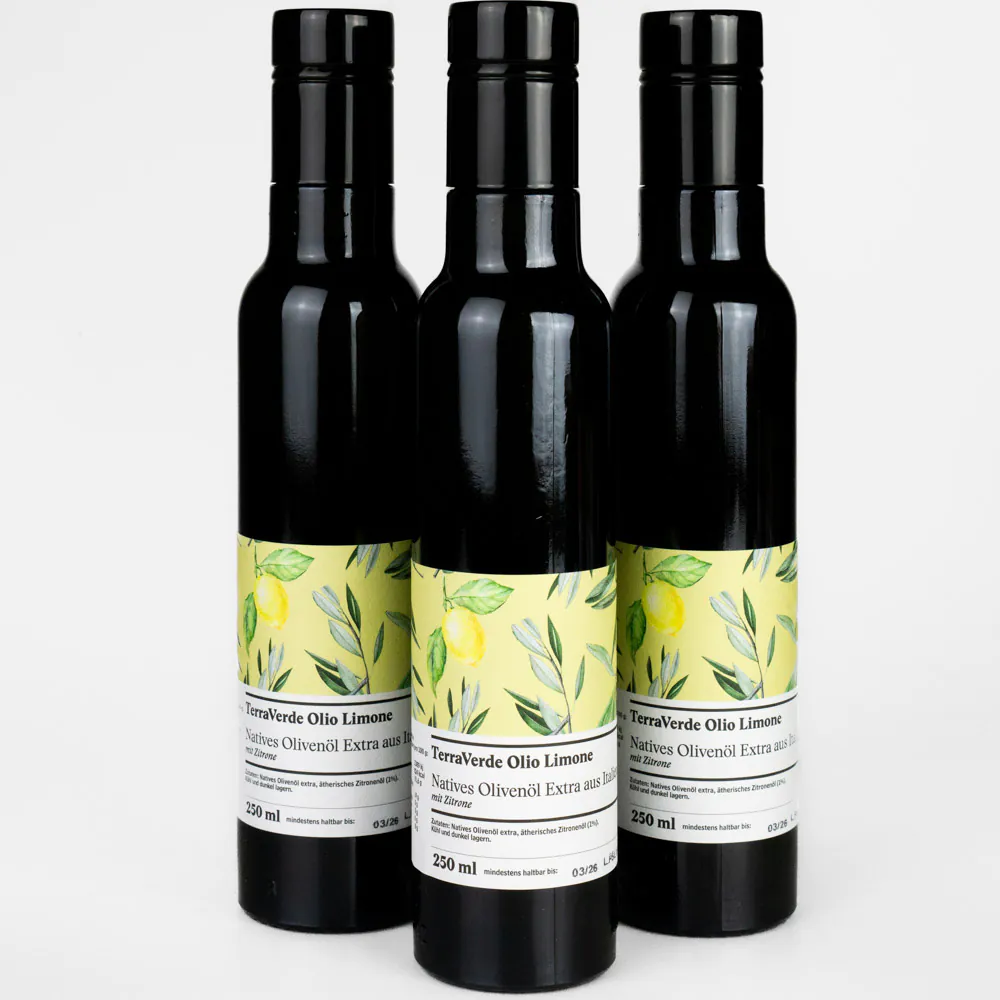 TerraVerde Limone, Natives Olivenöl Extra mit Zitrone - 750ml 3er Vorteilsset