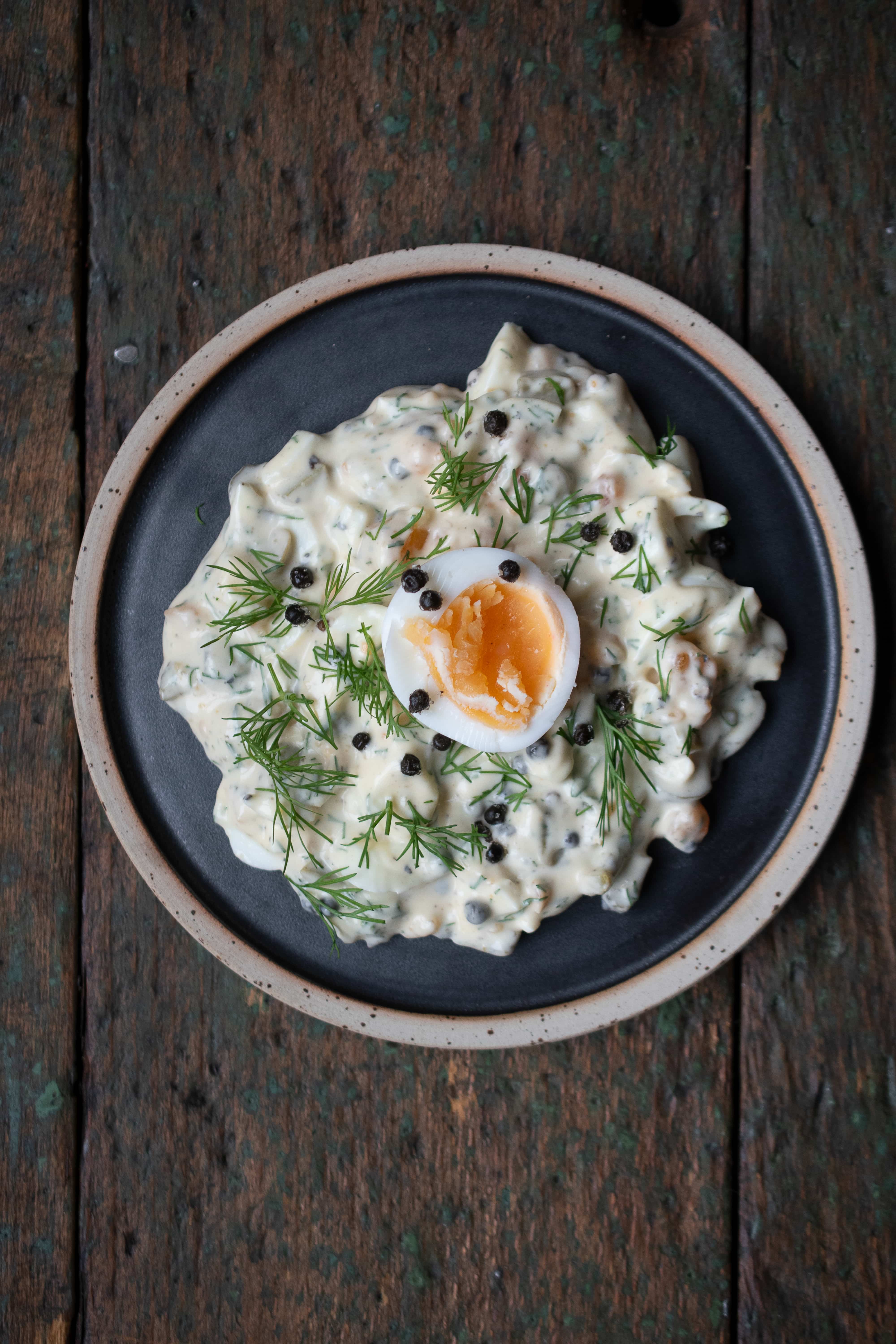 Eiersalat | Süßkartoffel | Fermentierter Kampot Pfeffer