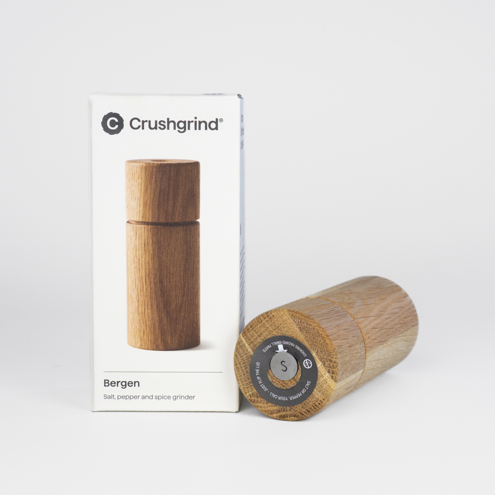 Crushgrind Muehle Bergen Farbe Eiche 12cm liegend Salz
