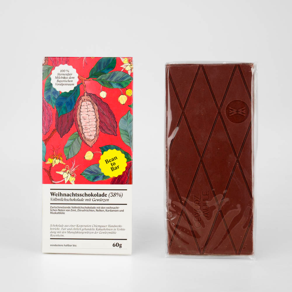 Weihnachtsschokolade (35%) Vollmilchschokolade mit Gewürzen