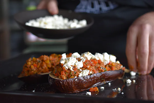 Gratinierte Auberginen | Hackfleisch | Feta | Dukkah