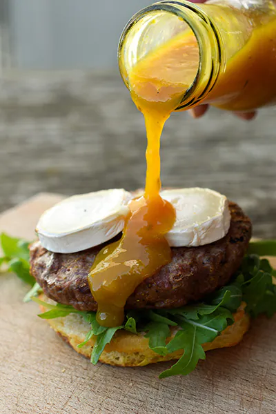 Duck & Goat Cheese Burger | Citric Rosemary Sauce