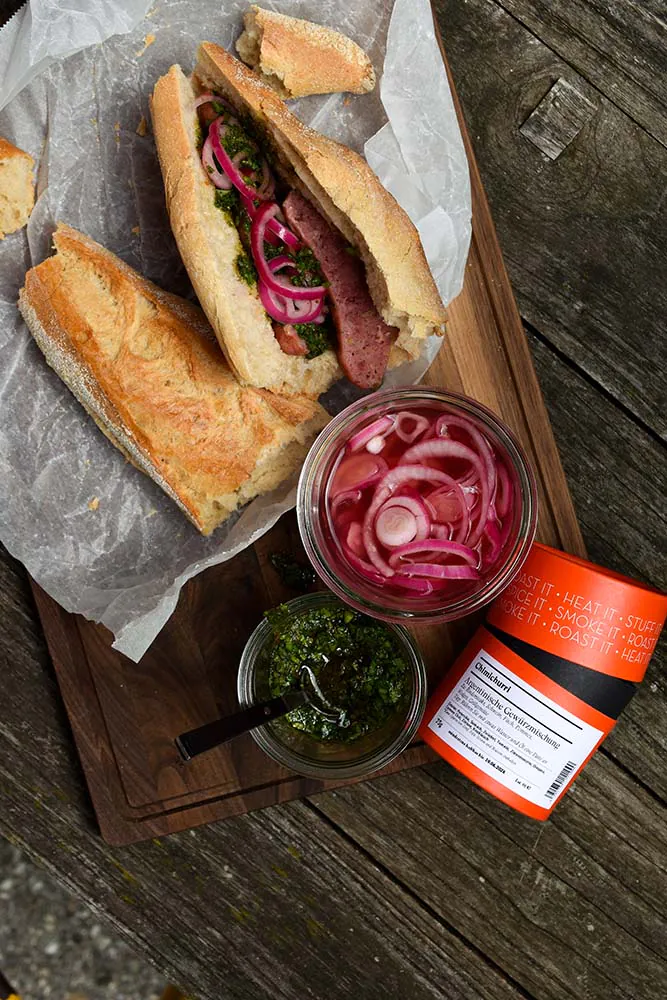 Choripán | Chorizo Sandwich | Chimichurri