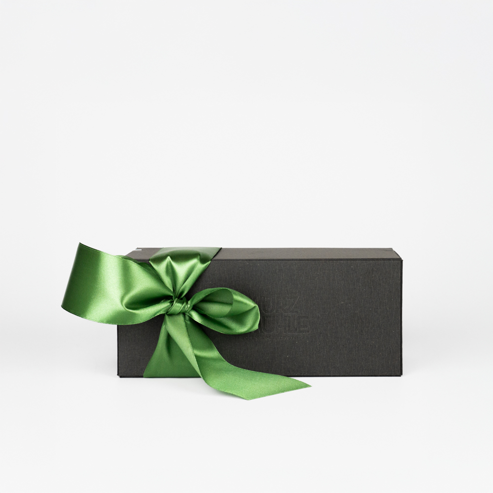 Geschenkbox für 2 Gewürze mit grüner Schleife