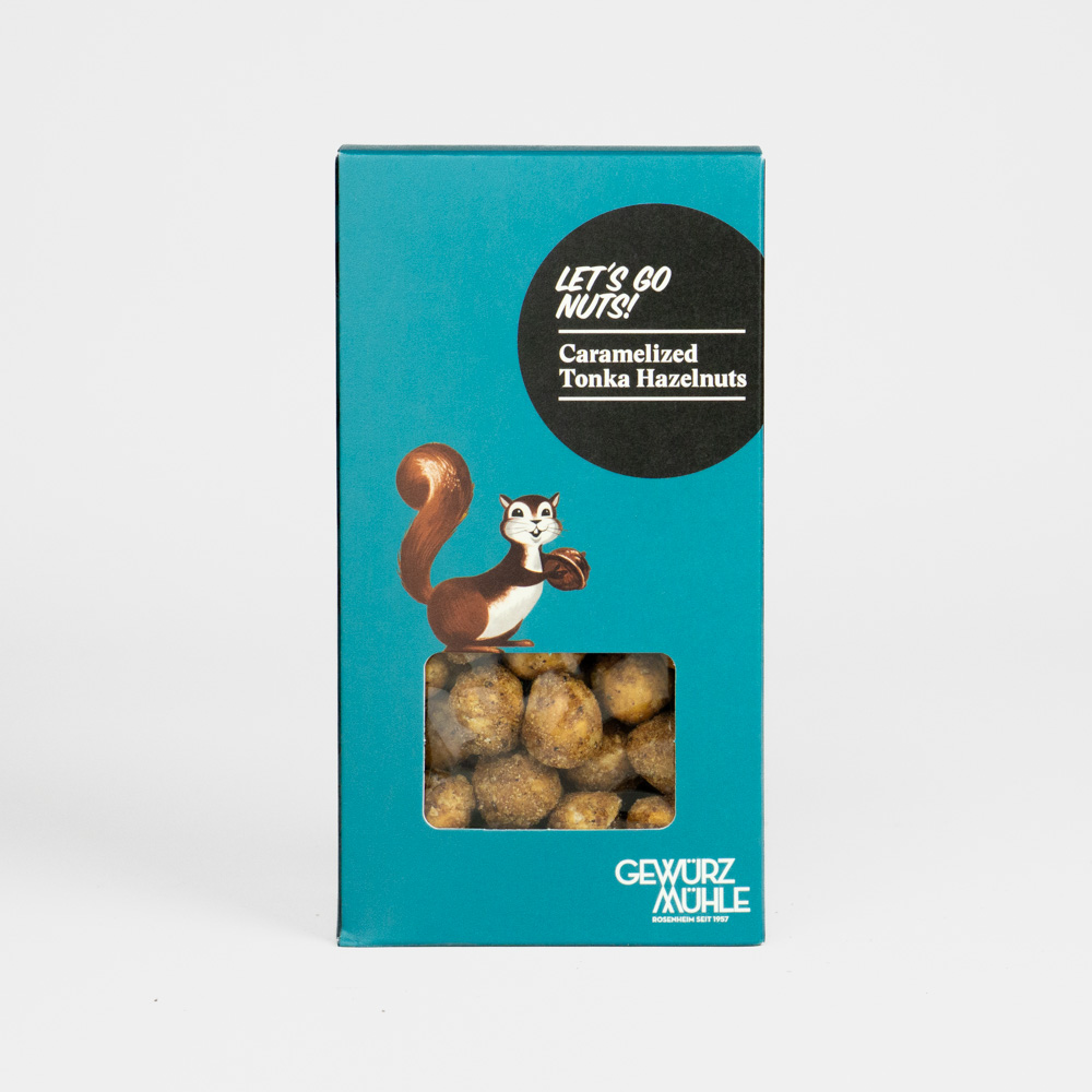 Nüsse in Pappverpackung mit Sichtfenster - Caramelized Tonka Hazelnuts