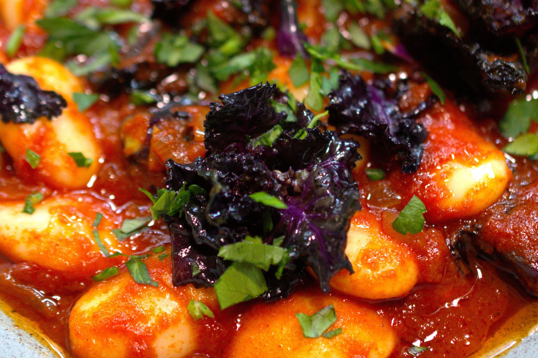 Rauchige Butterbohnen | Flower Sprouts | Chipotle Chili