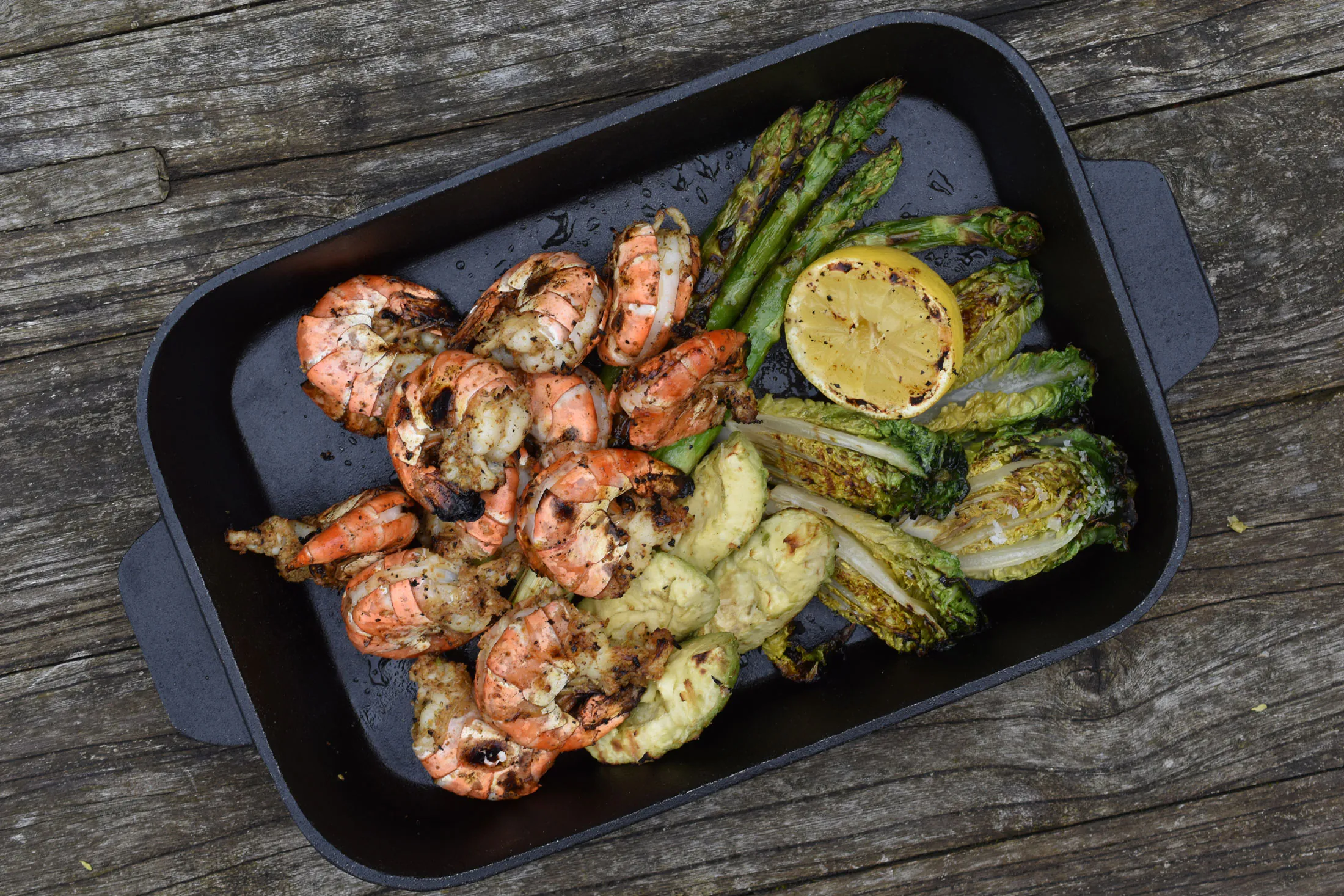 Garnelen | Spargel | Romanasalat | Orange Ocean Rub
