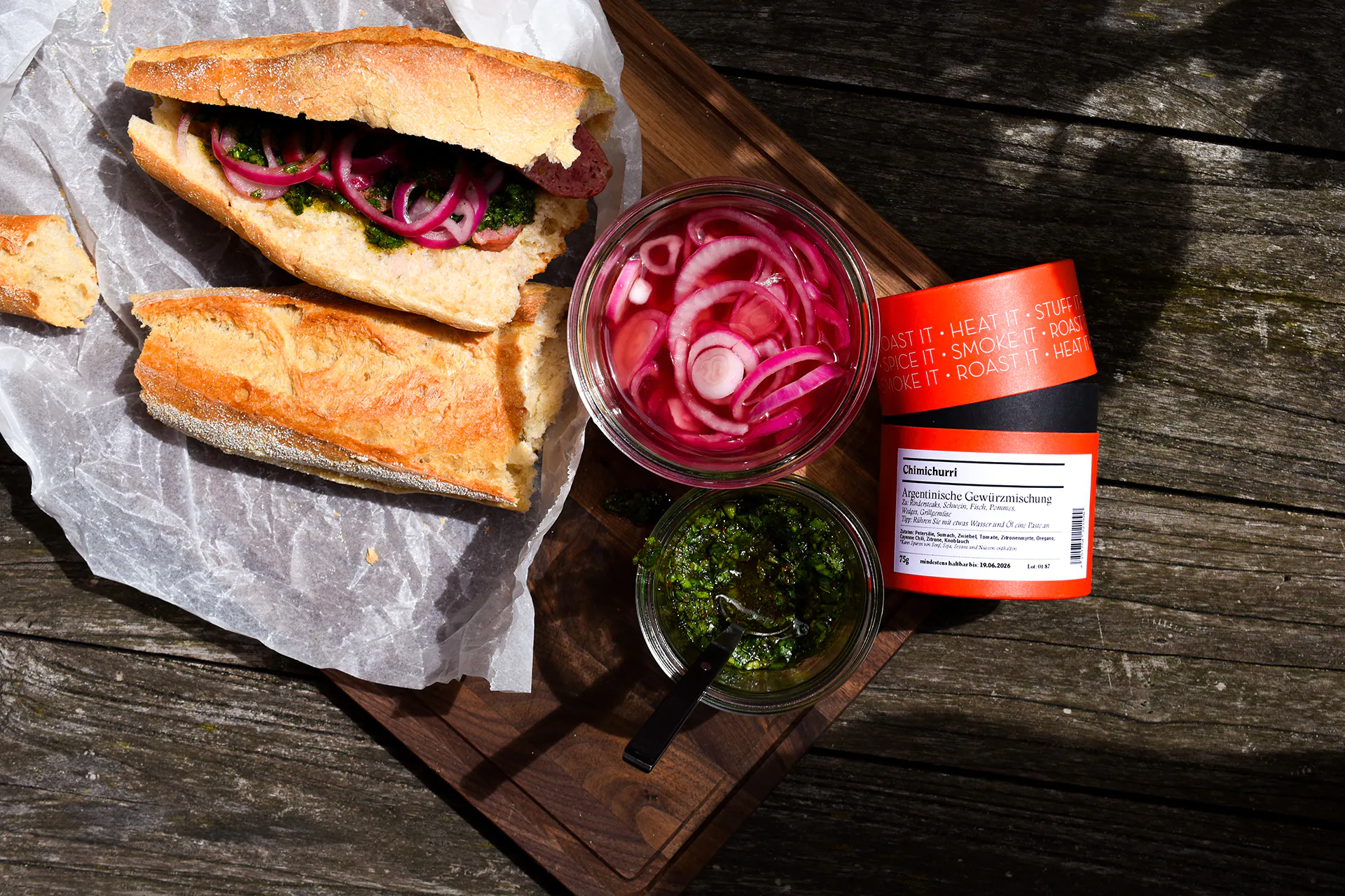 Choripán | Chorizo Sandwich | Chimichurri