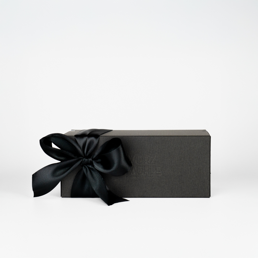 Geschenkbox für 2 Gewürze mit schwarzer Schleife