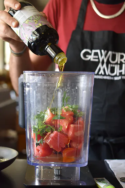 Bunter Tomatensalat | Wassermelone | Rosenharissa