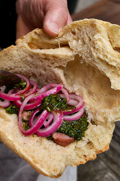 Choripán | Chorizo Sandwich | Chimichurri