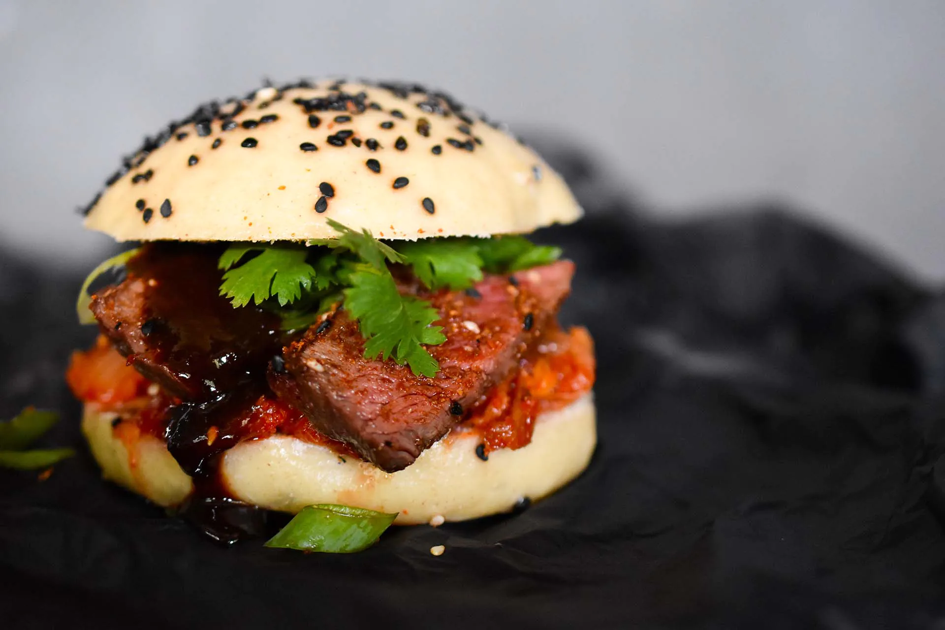 Korean Beef Bao Burger | Szechuan Teriyaki Sauce