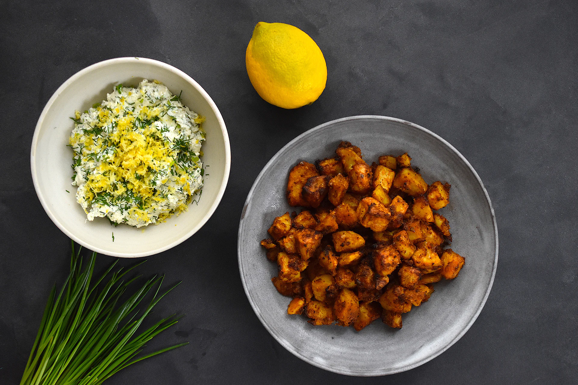 Crispy Cajun Spiced Potatoes | Kräuterquark