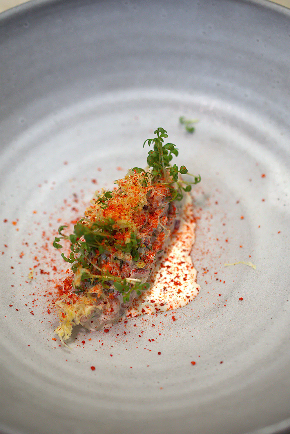 Radieschenkaltschale | Buttermilch | Krabben | Shichimi Togarashi | Piment d’Espelette