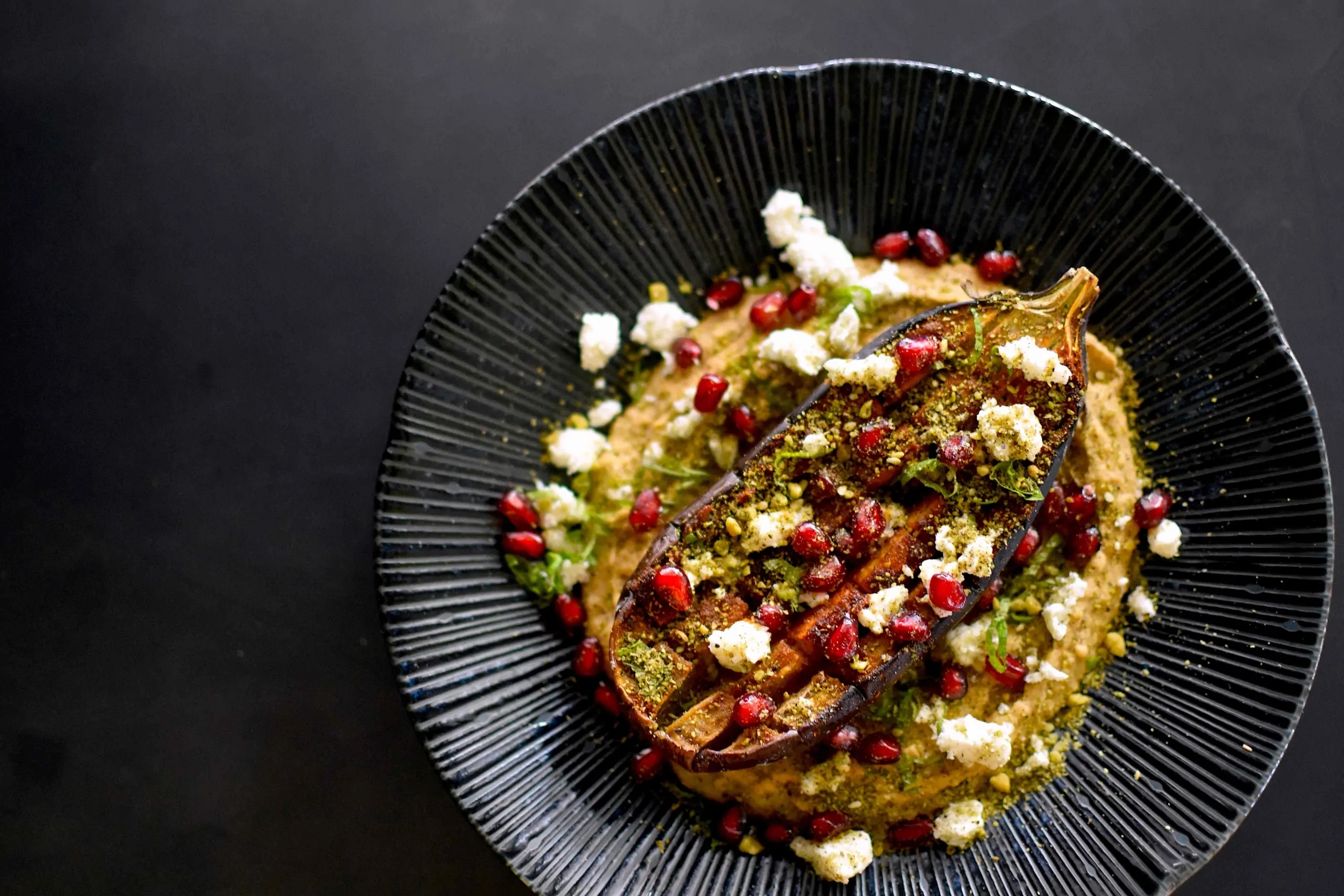 Gebackene Aubergine | Hummus | Dukkah