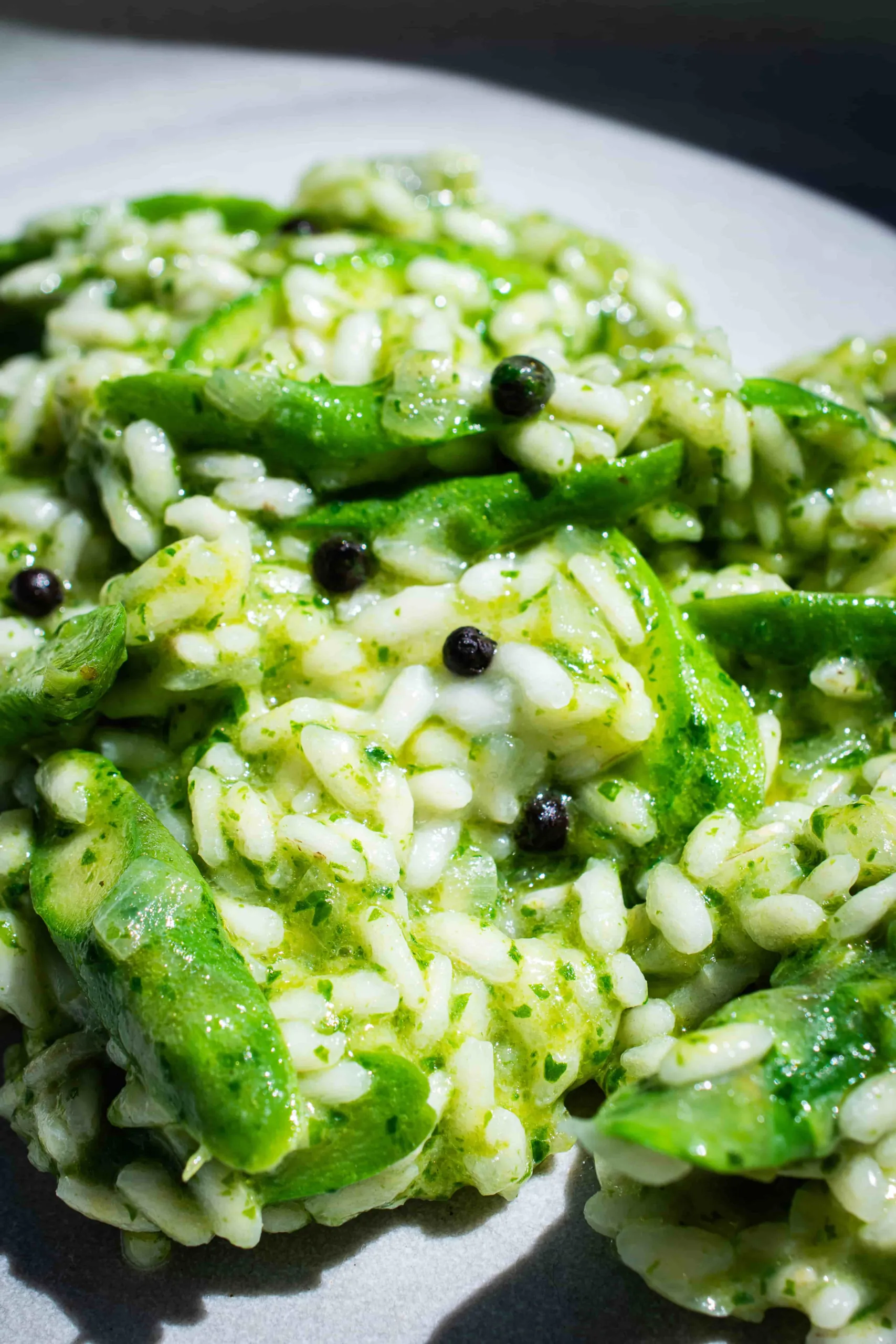 Bärlauchrisotto | Grüner Spargel | Fermentierter Pfeffer